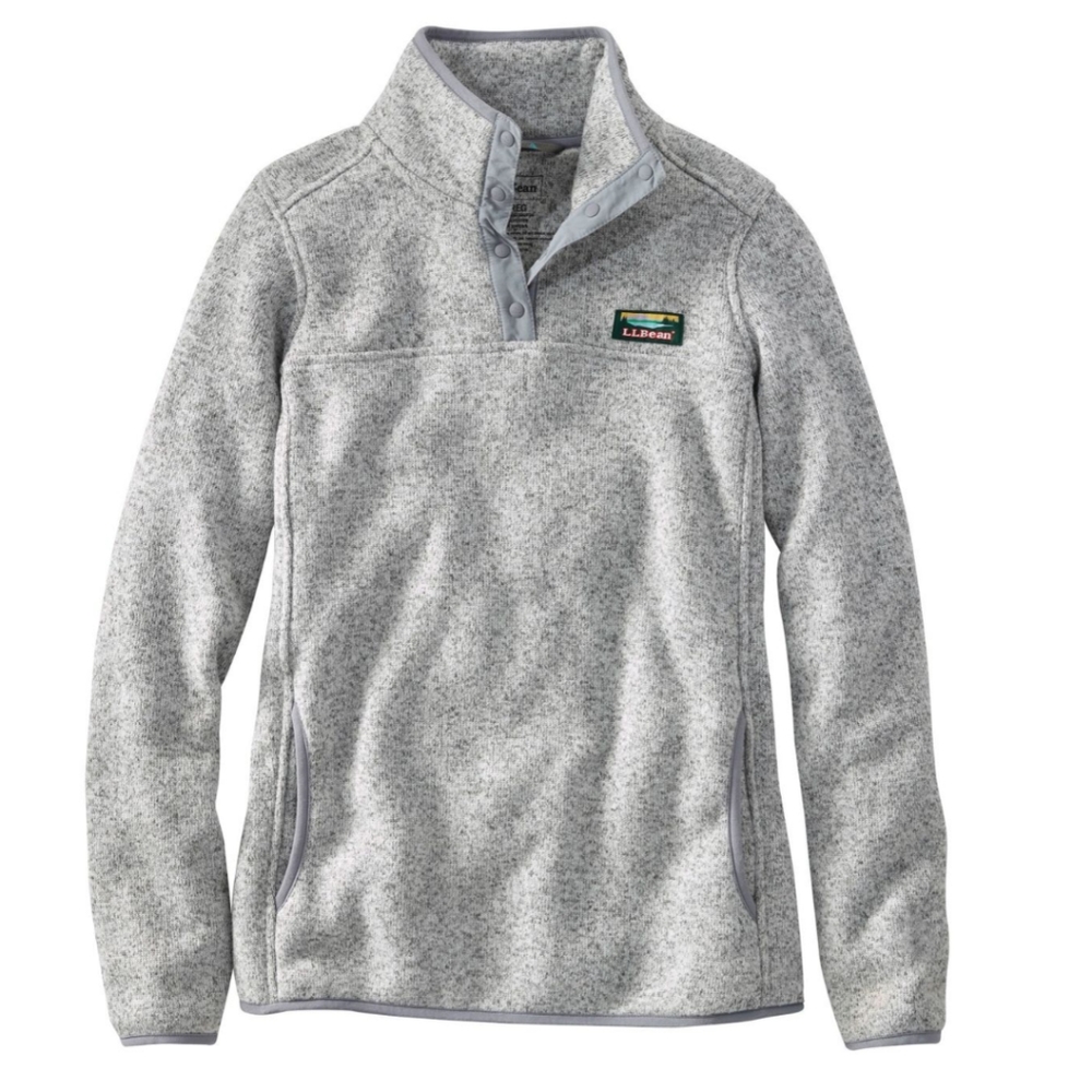 L.L.Bean Sweater Fleece Pullover in Pewter - Small